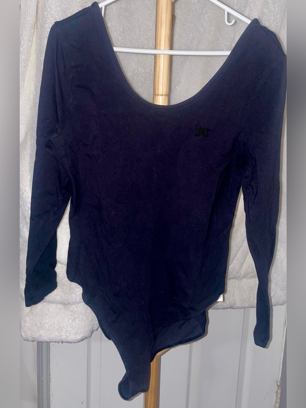 Levi's Black Long-Sleeve Scoop-Back Bodysuit